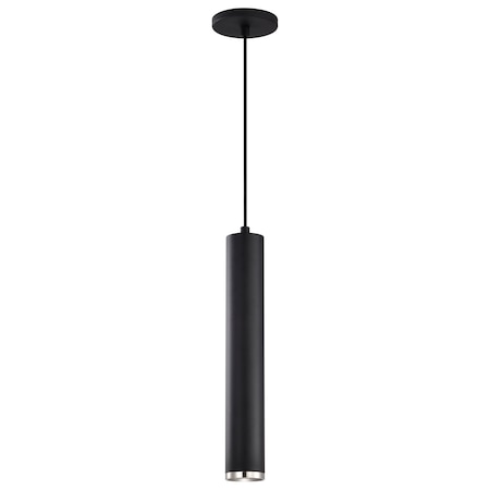 Nuvo Century 12-Watt 16 in. LED Pendant Matte Black and Brushed Nickel Finish 62/819